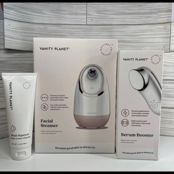 Vanity Planet Bundle Facial steamer & SerumBooster & Main...